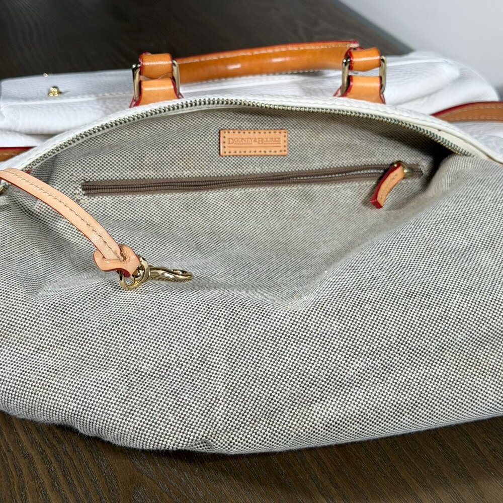 Dooney & Bourke Dillen Double Pocket Satchel — White  comes with Strap - Picture 14 of 15